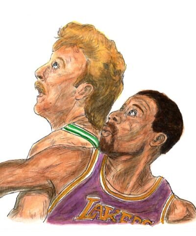 Larry Bird and Magic Johnson Basketball Legends