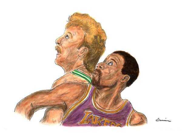 Larry Bird and Magic Johnson Basketball Legends