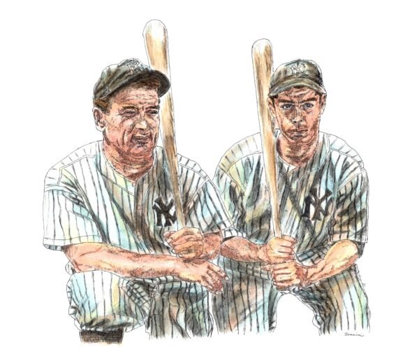 Joe Dimaggio and Lou Gehrig NY Yankees